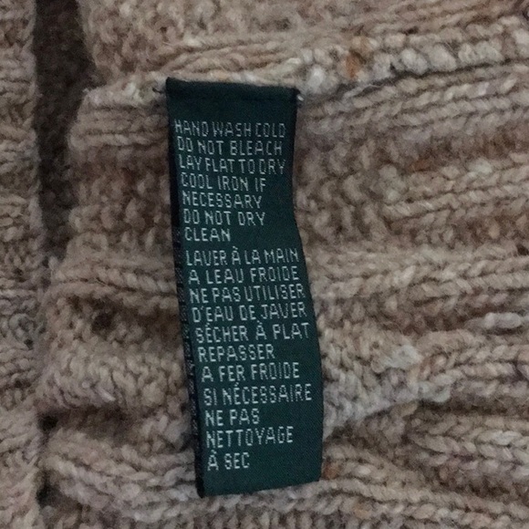 Quarter-zip Cable Knit Sweater - Tan, L, 102 - Picture 6 of 6